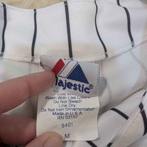 Majestic Vintage Chicago White Sox Pinstripe Baseball Button Down Jersey size M - Picture 6 of 10